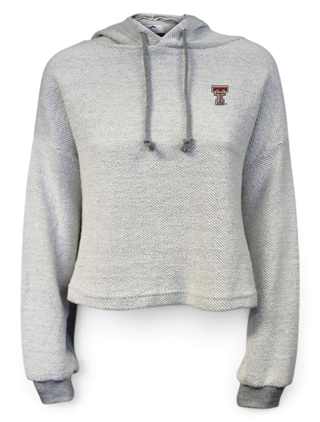 Summit Texas Tech Putty Coastal Terry Cropped Hoodie – Front view