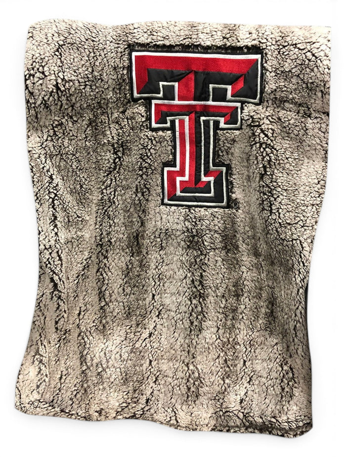 Summit Texas Tech Red Raiders Heathered Sherpa Throw Blanket – Front view
