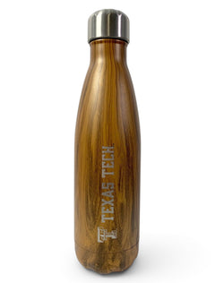 S'Well Texas Tech Red Raiders Double T Rugged Teakwood Vacuum-Sealed Travel Tumbler – Front view