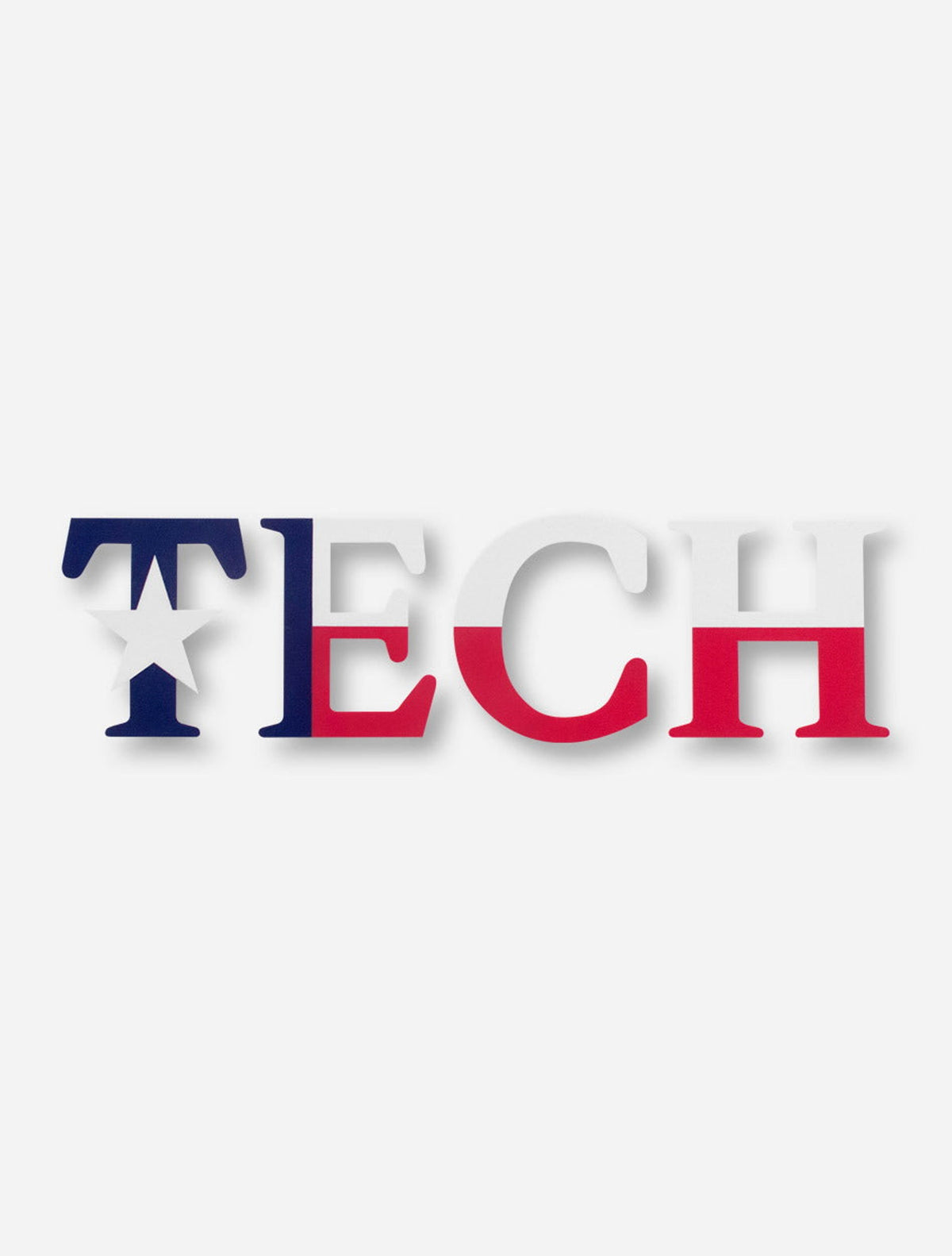 TECH with Texas Flag Print Decal – Front view