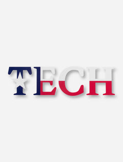 TECH with Texas Flag Print Decal – Front view