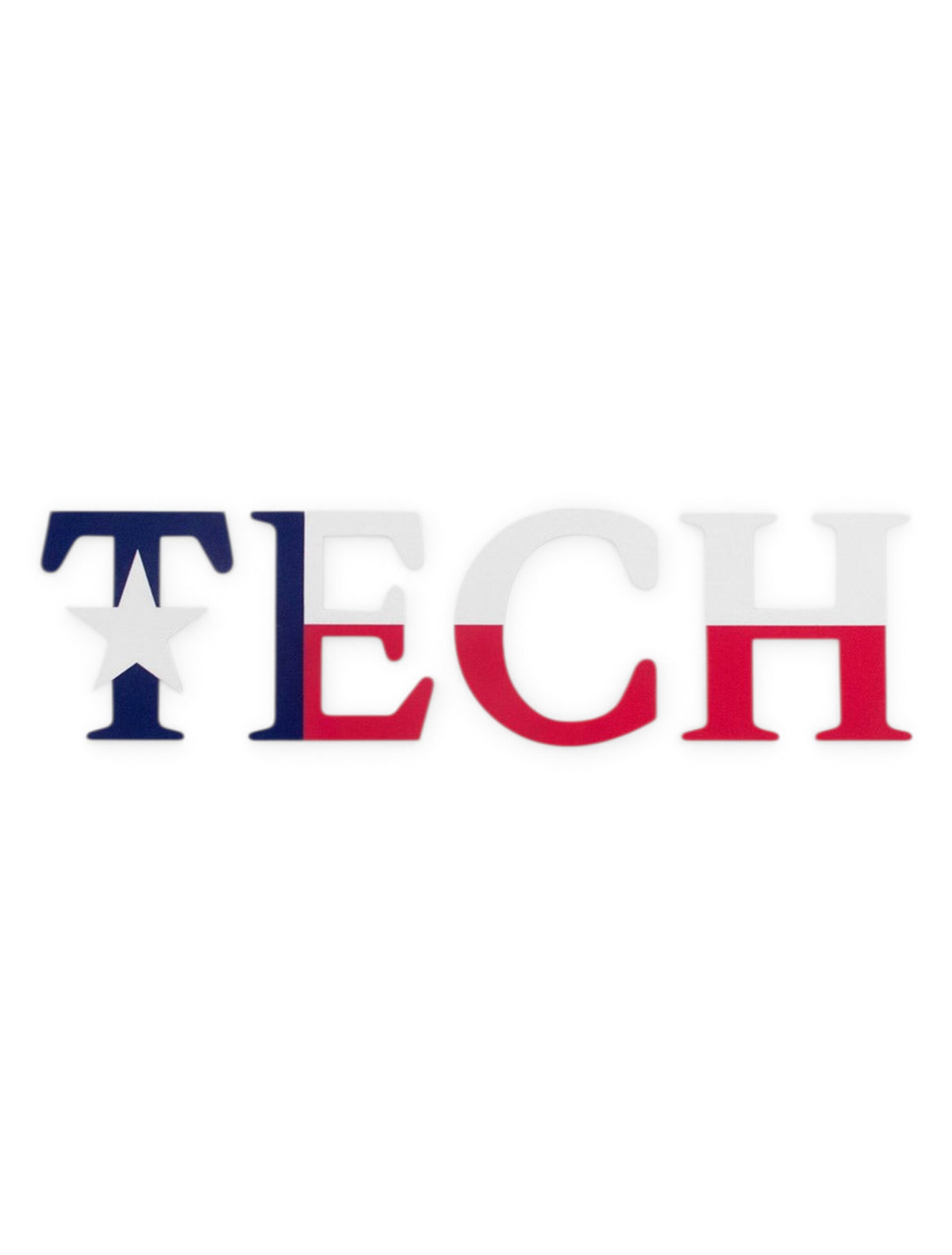 TECH with Texas Flag Print Decal – Front view
