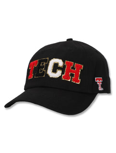 Dark Horse Texas Tech "Chenille Block" Black Adjustable Cap