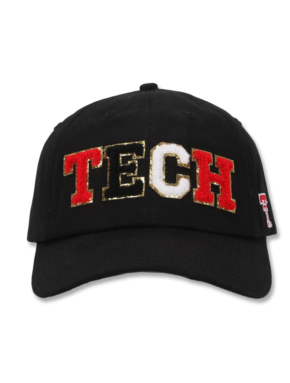 Dark Horse Texas Tech "Chenille Block" Black Adjustable Cap