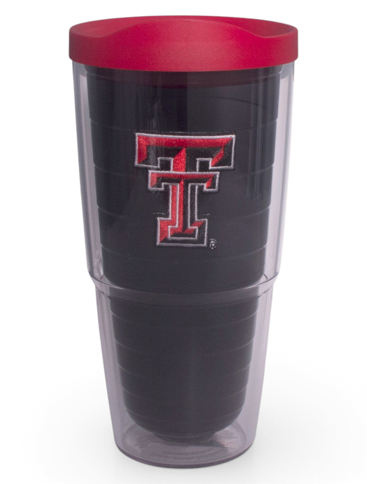 Tervis Texas Tech Double T on Smoke Grey Travel Tumbler – Back view