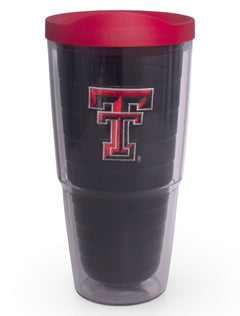 Tervis Texas Tech Double T on Smoke Grey Travel Tumbler – Back view
