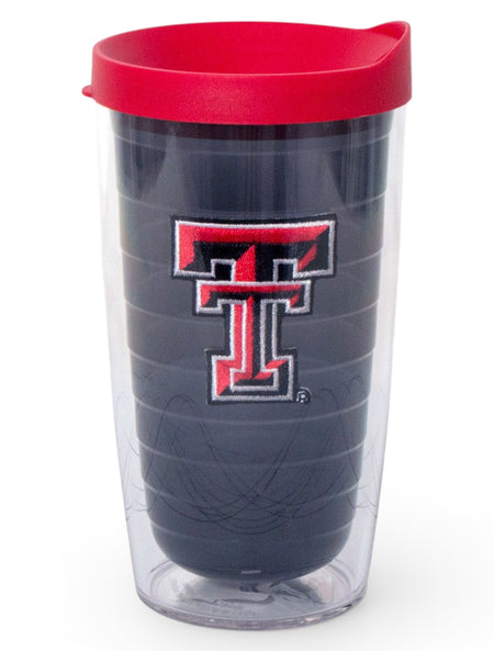 Tervis Texas Tech Double T on Smoke Grey Travel Tumbler – Front view