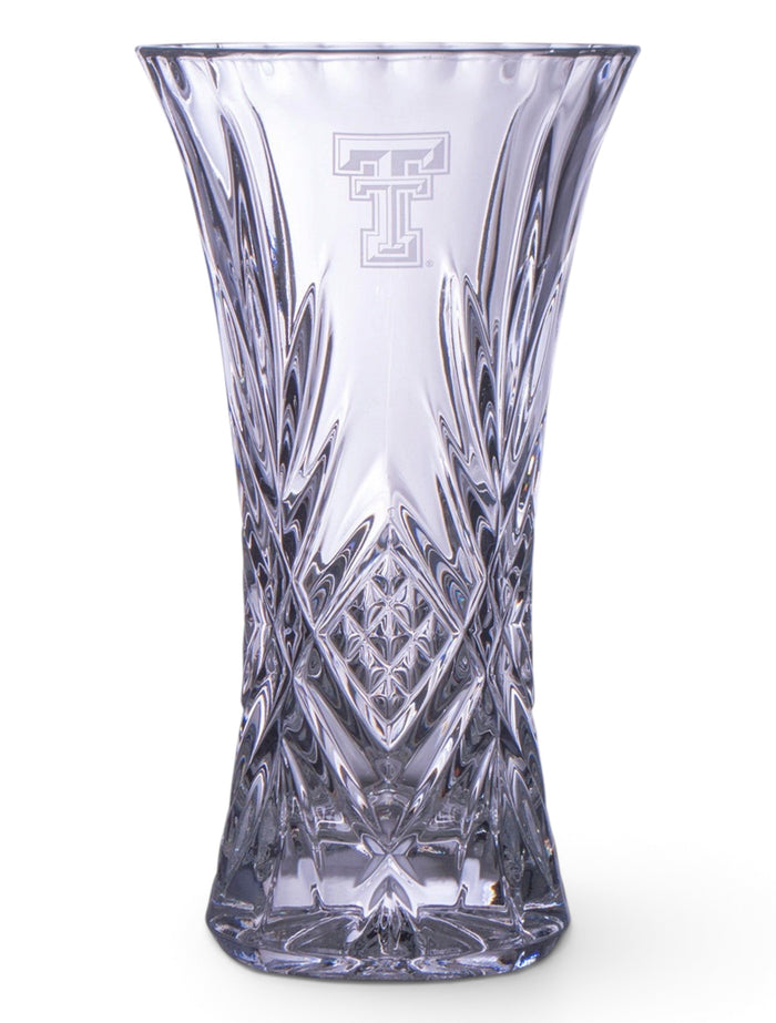Texas Tech 11 3/4" Crystal Vase – Front view
