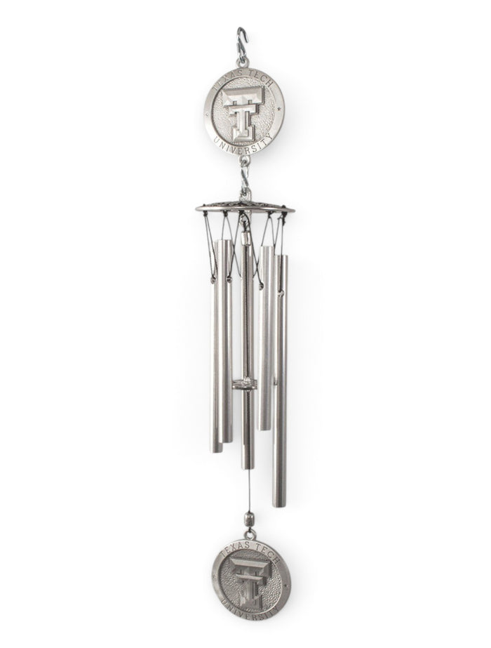 Texas Tech 16" Double T Silver Wind Chime – Front view