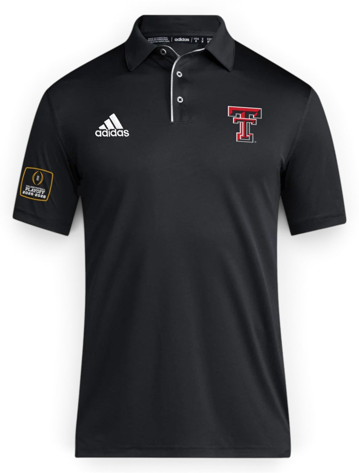 Texas Tech 2025 CFP - Adidas Polo - BLACK – Front view