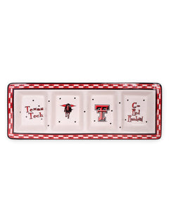 Texas Tech 4 Sectional Ceramic Tray – Front view