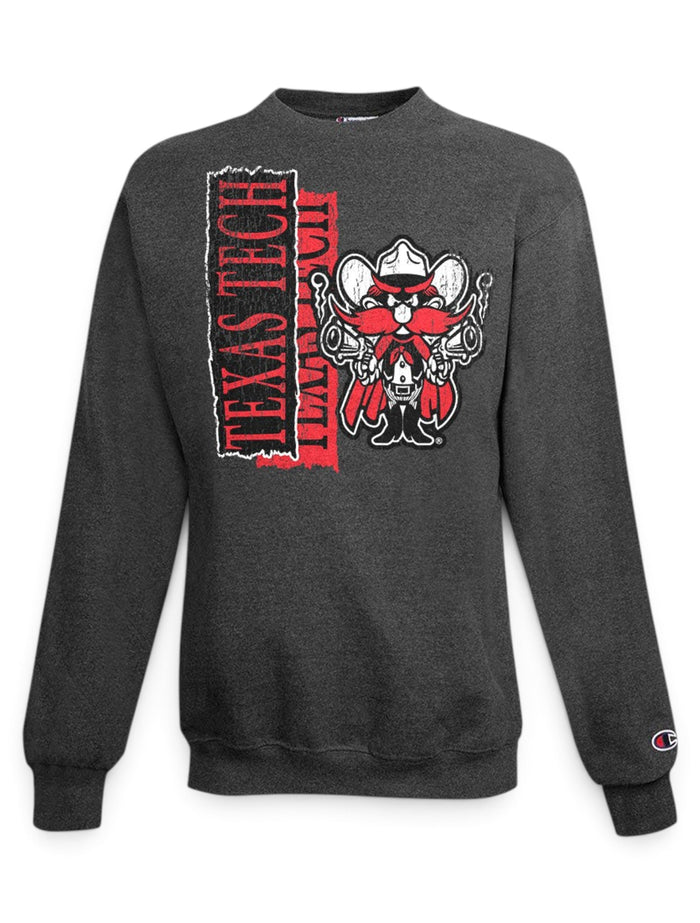 Texas Tech "90s Raider Red Vertical Vault" YOUTH Sweatshirt – Front view