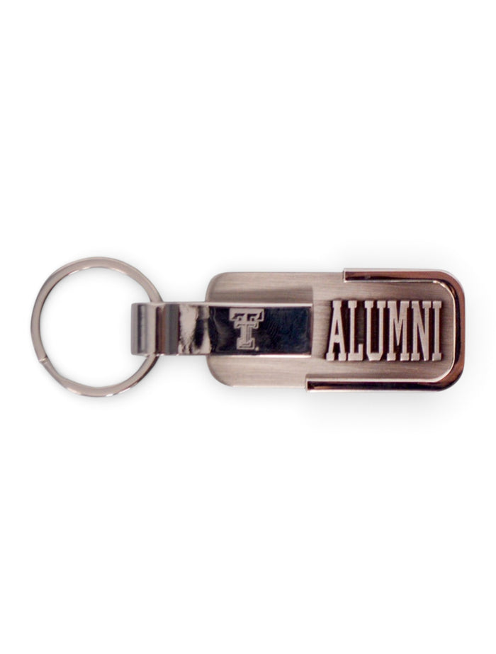 Texas Tech Alumni Metal Engraved Keychain – Front view