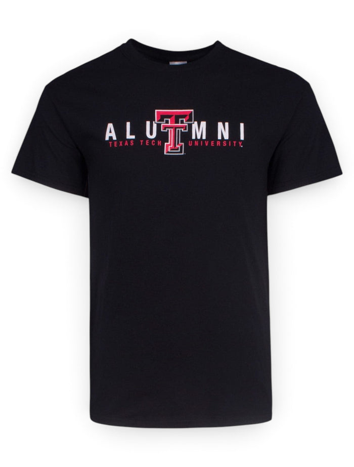 Texas Tech Alumni on Black T-Shirt – Front view