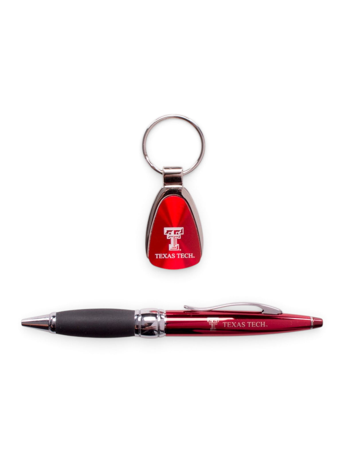Texas Tech Ballpoint Pen and Teardrop Keychain Gift Set – Red detail