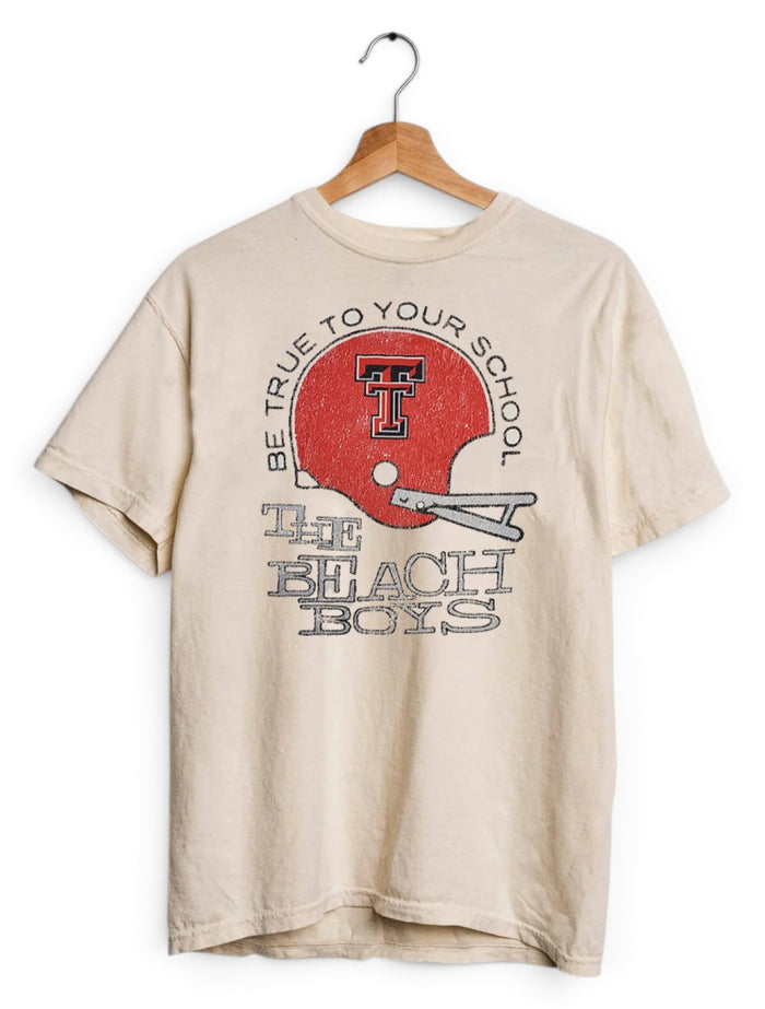 Texas Tech Beach Boys "True To Your School" Thrifted T-shirt – Front view