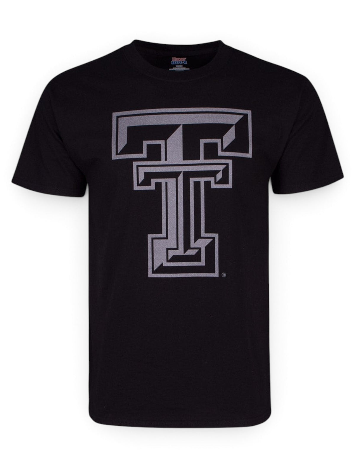 Texas Tech Black Diamond Double T Reflective Black T-Shirt – Front view