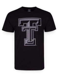 Texas Tech Black Diamond Double T Reflective Black T-Shirt – Front view
