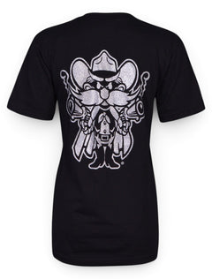 Texas Tech Black Diamond Mascot on Black T-Shirt – Front view