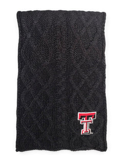 Texas Tech Black Double T "Circle" Scarf – Detail