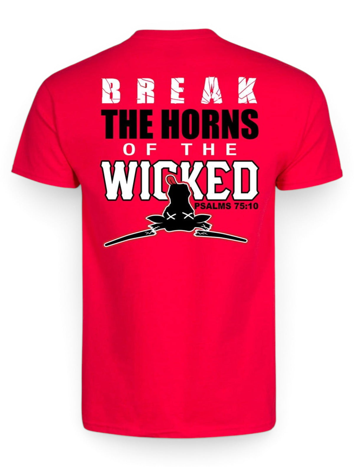 Texas Tech Breaking the Horns of the Wicked Red T-Shirt – Front view