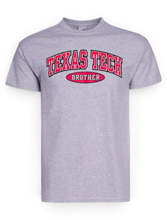Texas Tech Brother in Oval on Heather-Grey T-Shirt – Front view