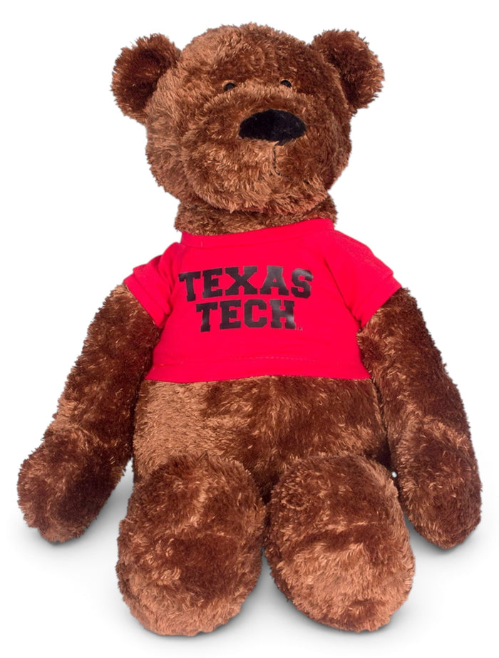 Texas Tech Brown Bear with Red Texas Tech T-Shirt – Front view