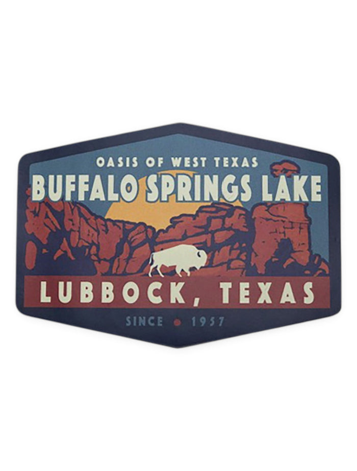Texas Tech Buffalo Springs Lake "Oasis of West Texas" Decal – Front view