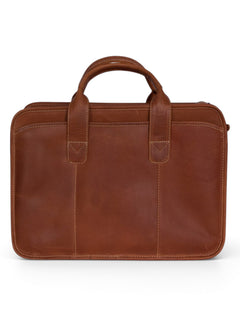 Texas Tech Buffalo Valley Tan Leather Briefcase – Back view