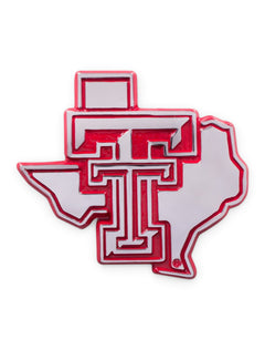 Texas Tech Chrome and Red Lone Star Pride Emblem – Front view