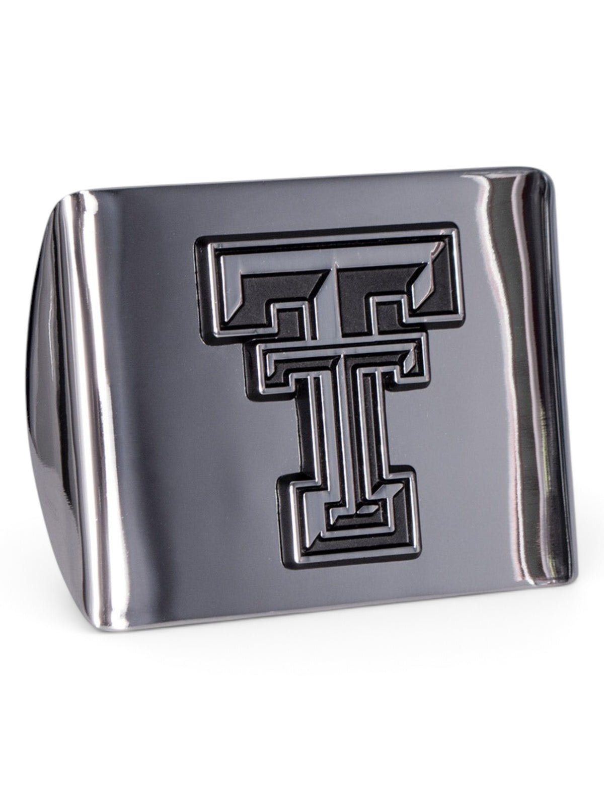 Texas Tech Chrome Plated Double T Hitch Cover – Detail