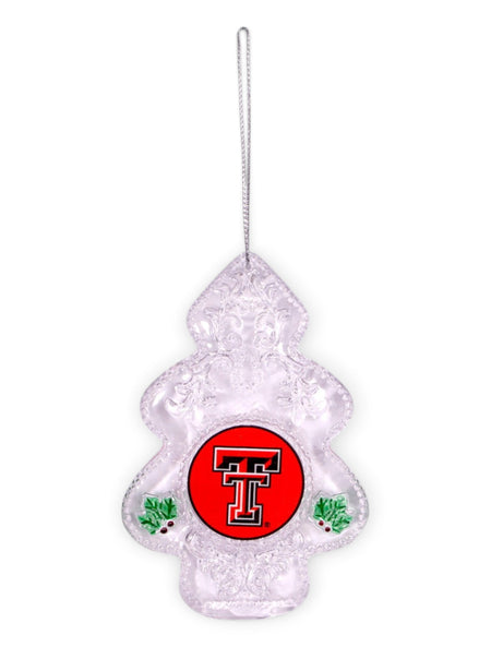 Texas Tech Clear Christmas Tree Ornament – Front view