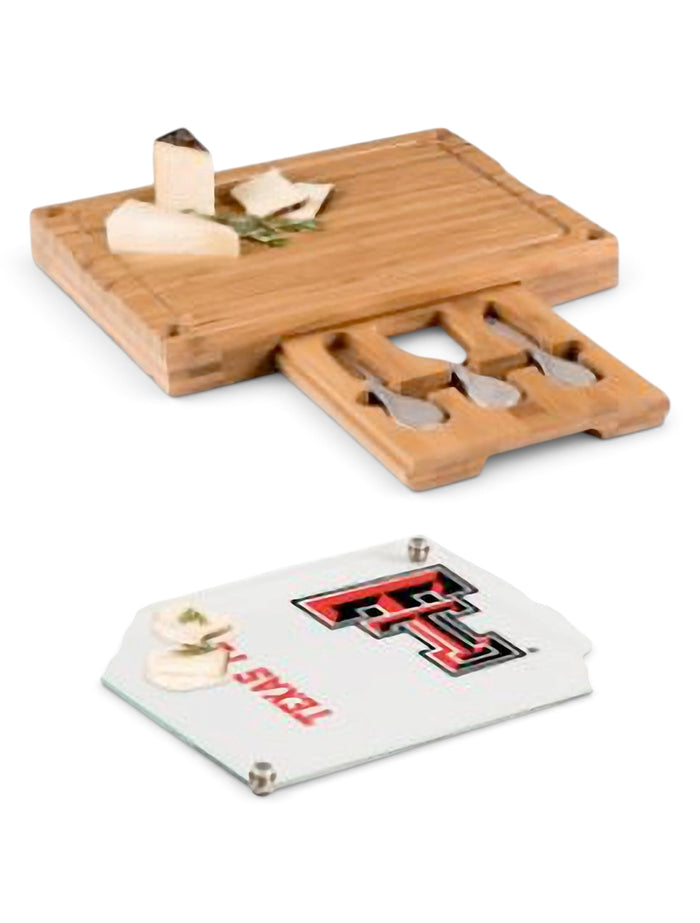 Texas Tech "Concerto" Cheese Board/Charcuterie Board with Tools – Front view