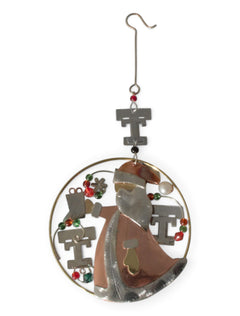 Texas Tech Copper Santa with Present Ornament – Detail