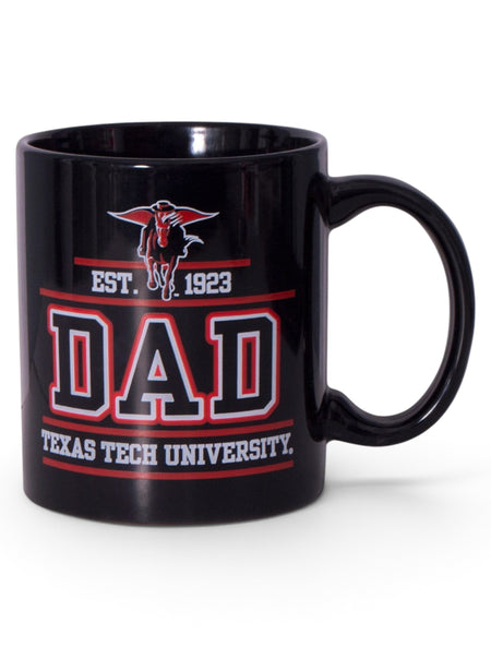 Texas Tech DAD on Black Coffee Mug – Front view