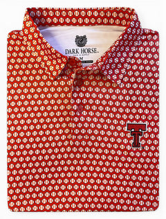 Texas Tech Dark Horse "Baseball All Over" Premium Red Polo – Front view