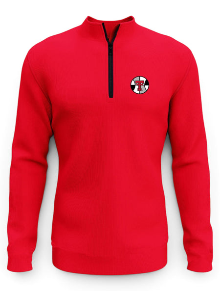 Texas Tech Dark Horse "Basketball Insider" RED Quarter-Zip MEN'S Pullover – Front view