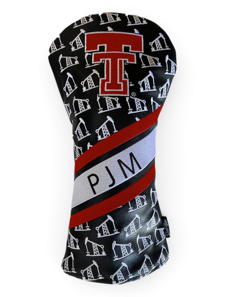 Texas Tech Dark Horse PJM "Pumpjack" Golf Driver Head Cover – Front view