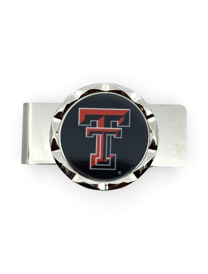 Texas Tech "Diamond Cut" Metal Money Clip – Front view