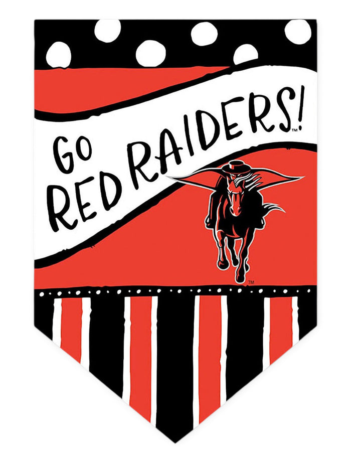 Texas Tech Dot and Stripe Garden Flag – Front view