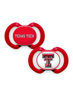 Texas Tech Double T 2 pack Orthodontic Pacifiers – Front view