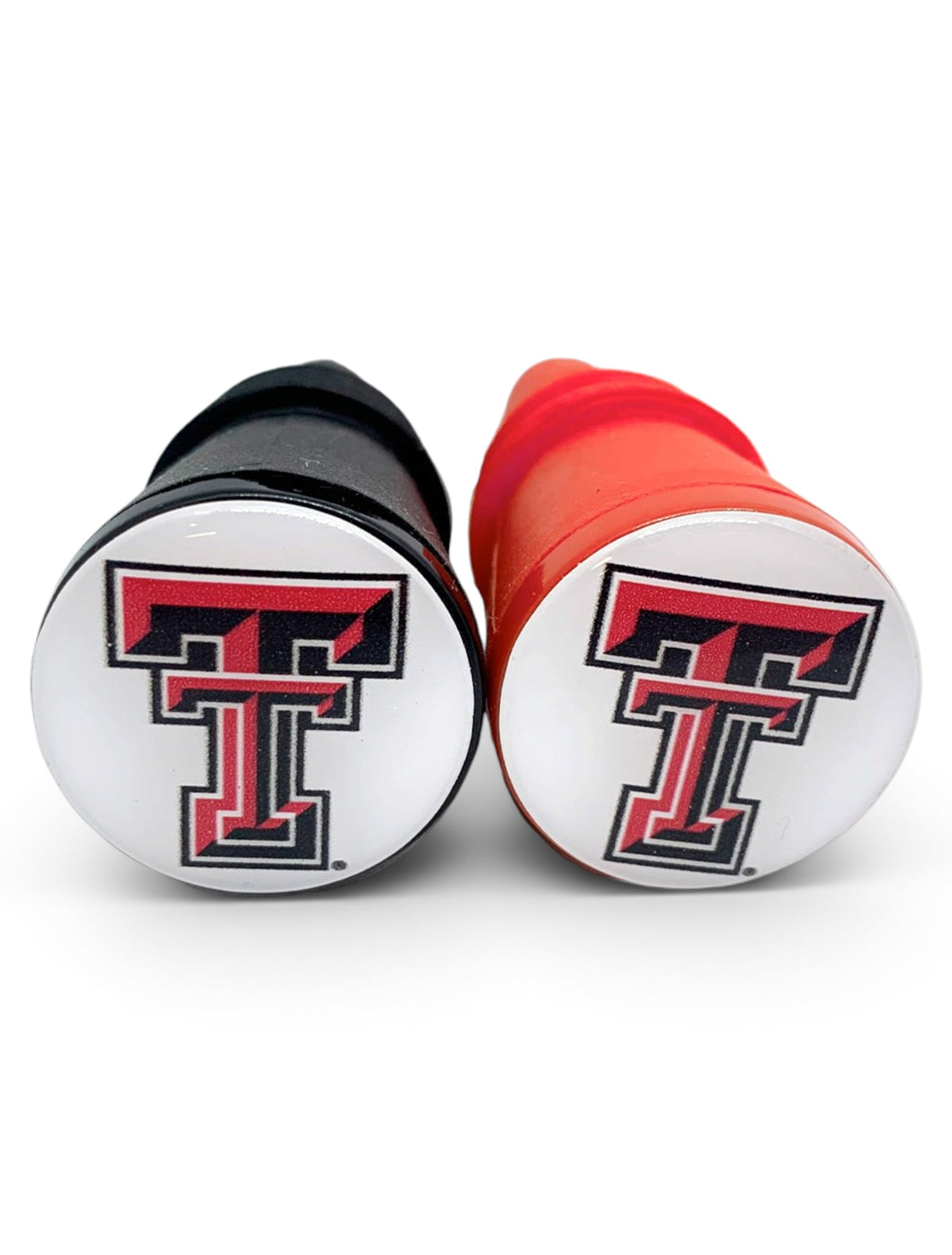Texas Tech Double T 2 Pack Wine Bottle Stopper – Back view