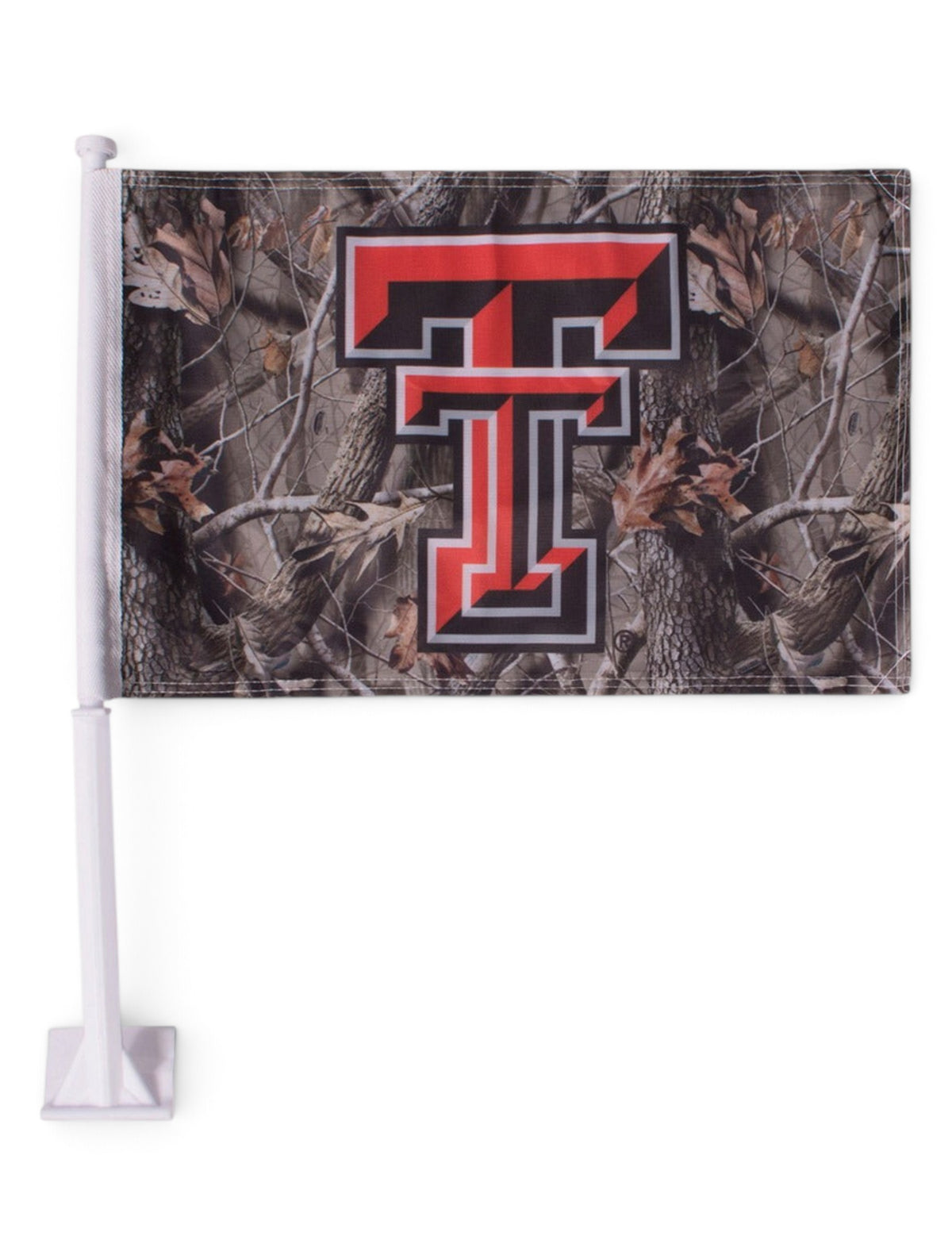 Texas Tech Double T Camo Car Flag – Front view