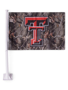 Texas Tech Double T Camo Car Flag – Front view