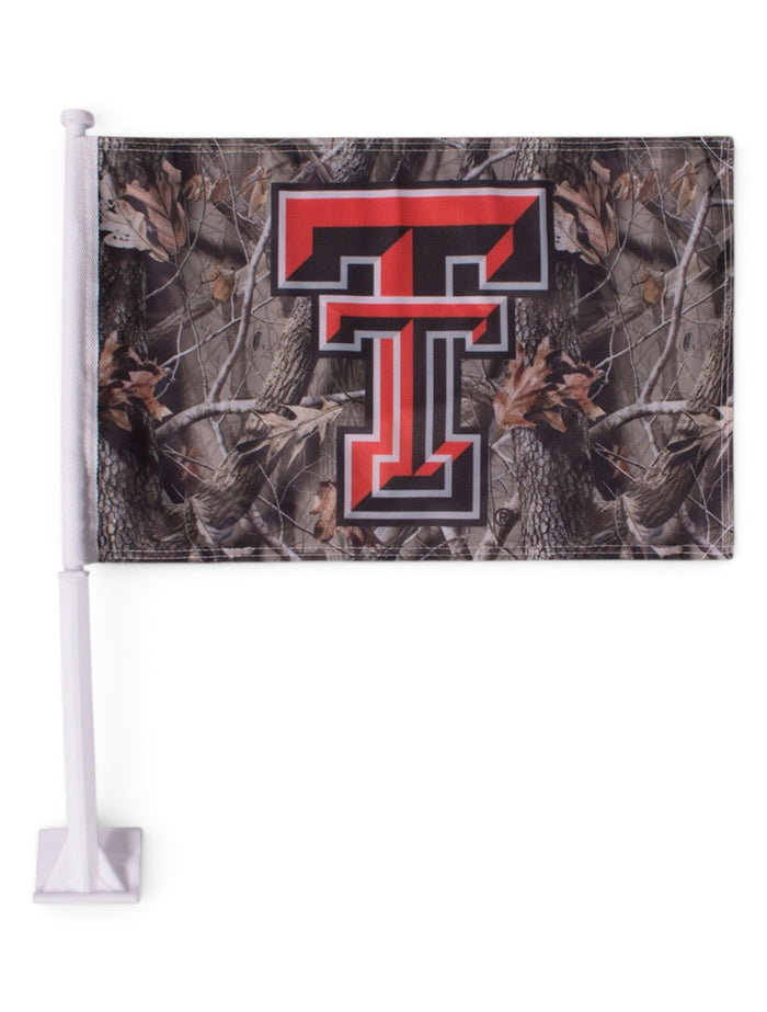 Texas Tech Double T Camo Car Flag – Front view