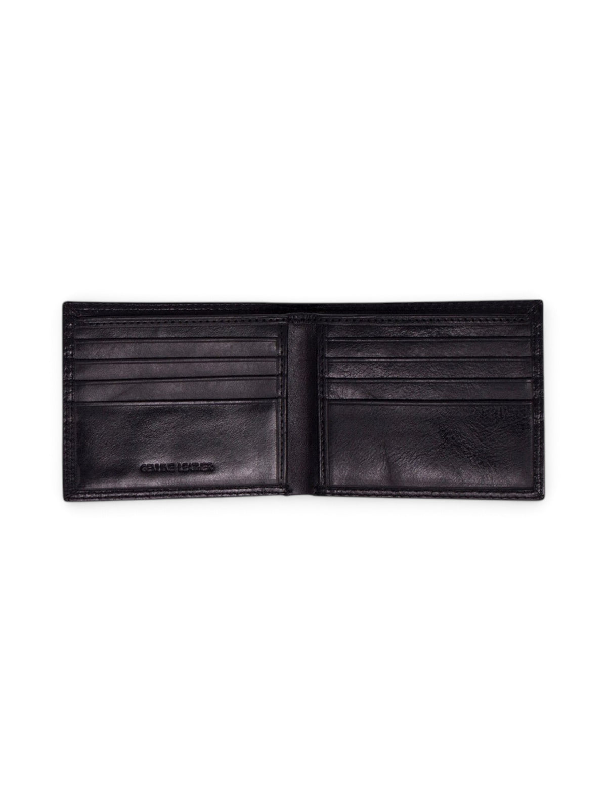 Texas Tech Double T "Contrast Stitch" Bifold Leather Wallet – Black back view