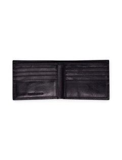 Texas Tech Double T "Contrast Stitch" Bifold Leather Wallet – Black back view