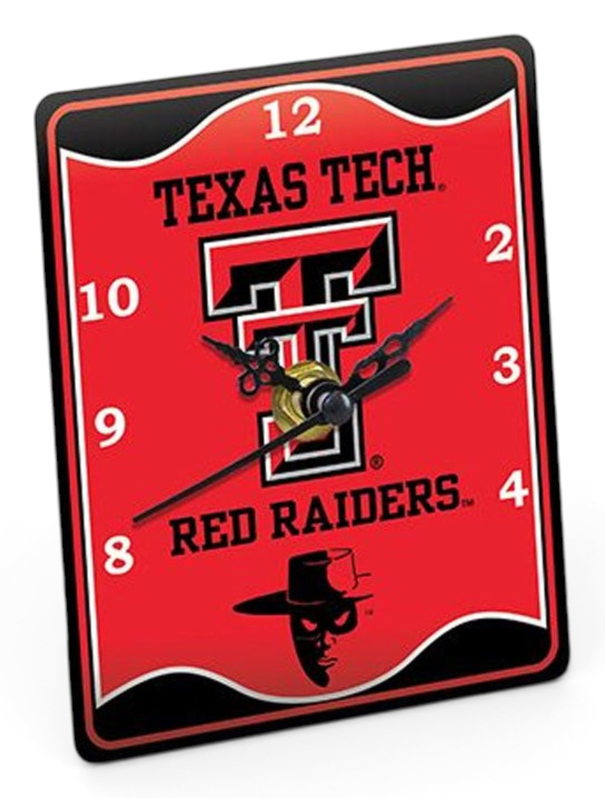Texas Tech Double T Desk Clock – Front view