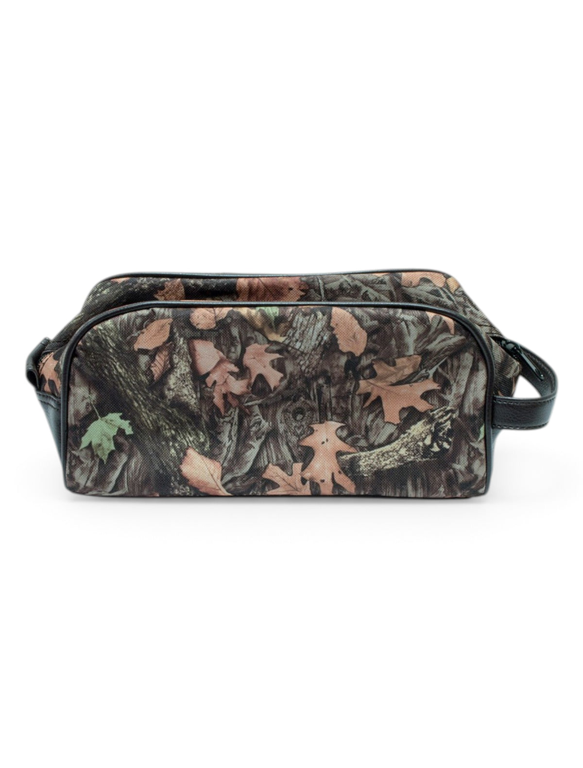 Texas Tech Double T Emblem on Camo Canvas Toiletry Bag – Detail