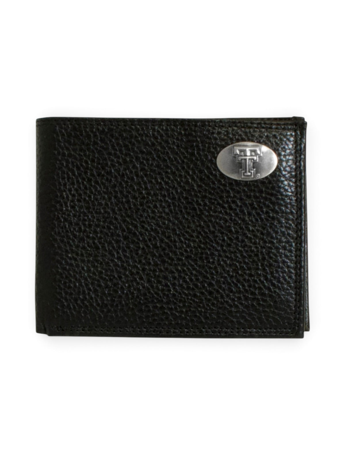 Texas Tech Double T Emblem on Leather Wallet – Front view